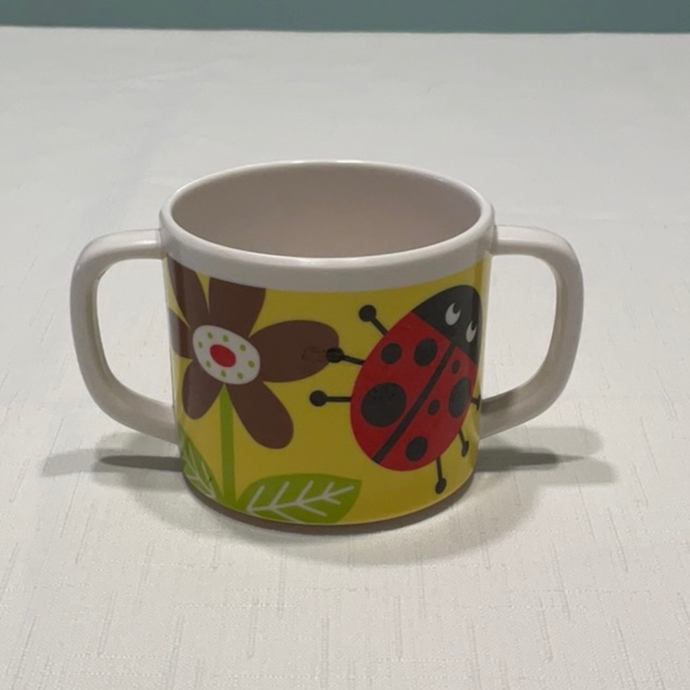 Kids Yellow Ladybug Mug with Double Handles
